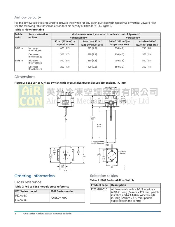 F262KDH-01C 氣流開關：圖片 3