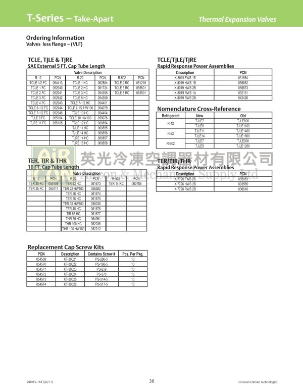 Emerson TCLE7-1/2HW 熱力膨脹閥：圖片 12