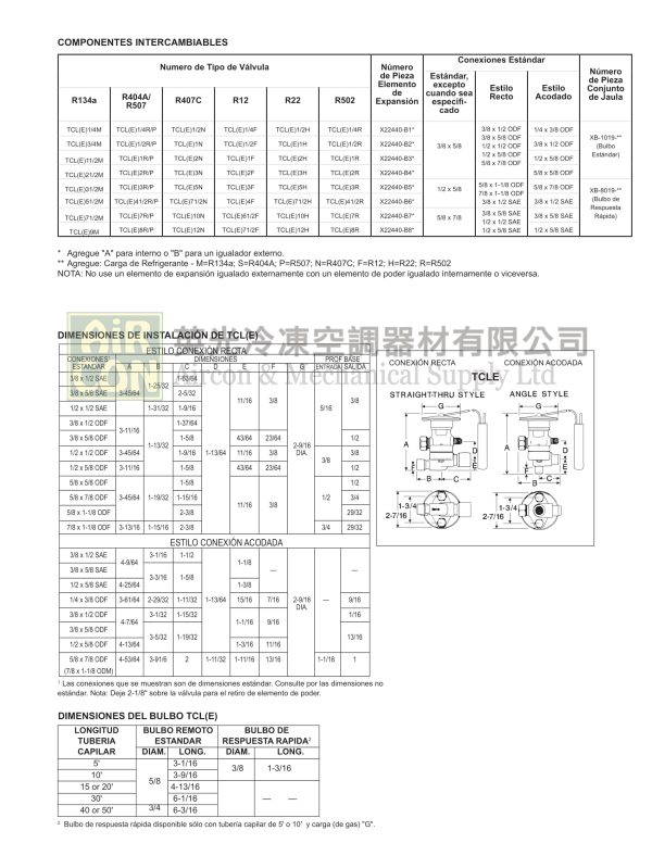 Emerson TCLE7-1/2HW 熱力膨脹閥：圖片 4