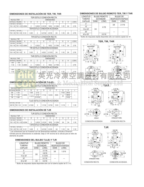 Emerson TCLE7-1/2HW 熱力膨脹閥：圖片 11