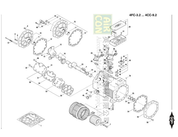 Bitzer 半封閉式製冷壓縮機9匹 4CES-9Y - 图片 4