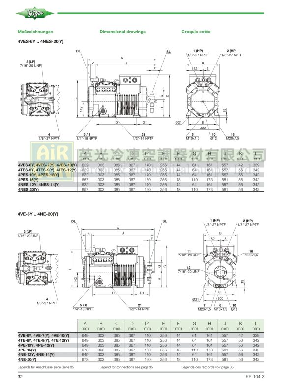 Bitzer 半封閉式製冷壓縮機12匹 4NES-12Y - 图片 3