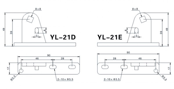 玉龍YULONG YL-21E門較底托 (配YL-45)：圖片 2
