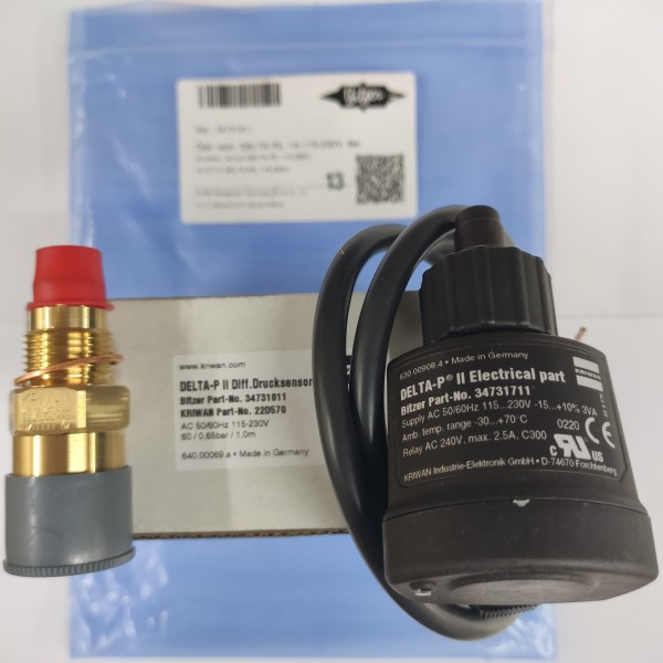 KRIWAN DELTA-P2 油壓差開關 (Bitzer Part no. 34731911 / 34731811)