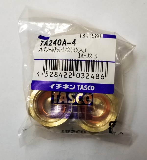 "TASCO" TA240A-4 擴口密封螺母 1/2" (3粒)