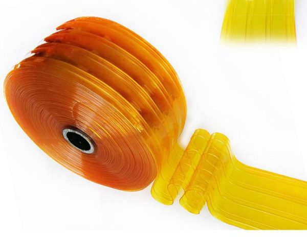 PVC CURTAIN(-15 to +50)℃ 30m x 200mm x3mm 橙色冷房簾