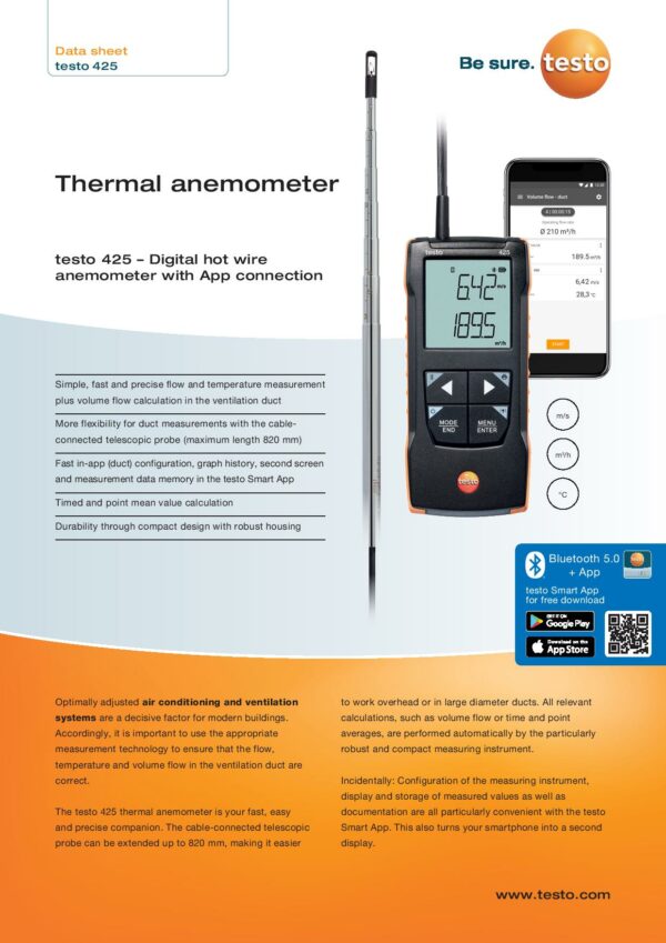 "Testo" 0563 0425熱敏風速儀 - Image 2