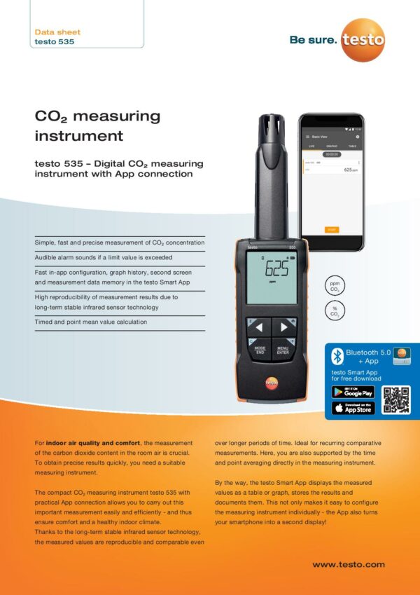 "Testo"0563 0535 帶應用程式連接的數位CO2測量儀 - Image 2
