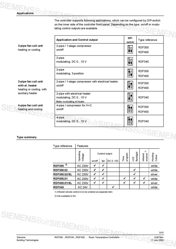 西門子室內溫控器RDF340 siemens - room thermostats：圖片 6