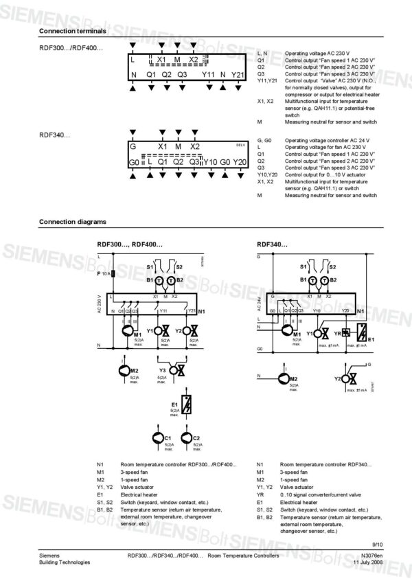 西門子室內溫控器RDF340 siemens - room thermostats：圖片 4